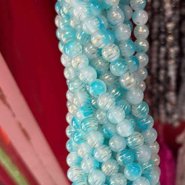 Sky Blue Striped Beads – 1Line